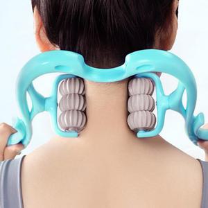 휴대용 목마사지기 뒷목안마기 6롤러 셀프 마사지기 종아리 목 어깨 승모근 안마