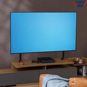 FS42-48F-02 대형 TV 거실장 스탠드, 90인치/60kg 이내 호환, 이젤 디자인, 한글 설치안내서 제공