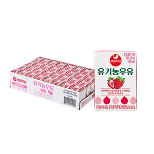 서울우유 멸균 딸기 유기농우유 120mlx32개