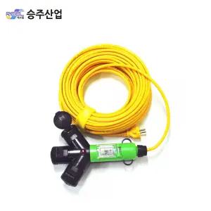 승주산업 산업용연장선 방우형 3WAY 콘센트 2.5SQx3C 10M ELB차단기내장형 작업선 리드선 연장선 전기선