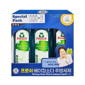 프로쉬 베이킹소다 주방세제 1L x 3개 + 펌프2개
