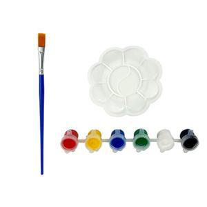 단체활동 원데이수업 꾸미기용 아크릴물감 (6색) 붓 세트 아클릴 문구 않는 물에