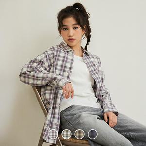 [지오다노주니어] 03045505 루즈핏 체크 셔츠