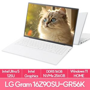 LG전자 그램16 16Z90SU-GR56K 인텔 울트라5 윈도우11 램8G+8G추가 NVMe256G 사무용 노트북 추천 EU