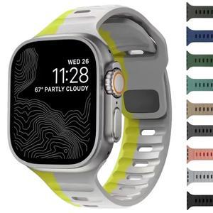 Apple Watch 밴드 용 부드러운 실리콘 스트랩 Ultra 2 49mm 스포츠 시계 iwatch Serise 5 6 7 8 9 팔찌