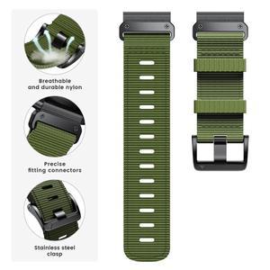 호환품 Garmin Fenix8 8X Pro 6X 6 5Plus Tactix Forerunner Enduro 2 루프 밴드 용 26mm 나일론 퀵 핏