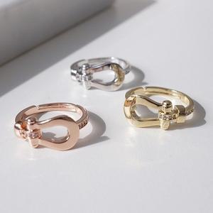 비욘드라이프 큐빅 말발굽 프리사이즈 반지 (3Type)