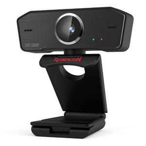 듀얼 마이크가 내장된 Redragon GW800 1080P PC 웹캠, 360 회전 - 2.0 USB 컴퓨터 웹 카메라 - 온라인 강좌, 회의 및 스트리밍을 위한 30 FPS