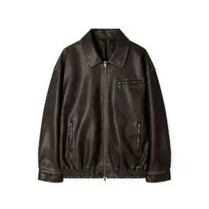 10월 29일 레더리 LEATHERY 워시드 레더 오버핏 블루종 자켓 WED BROWN 571390