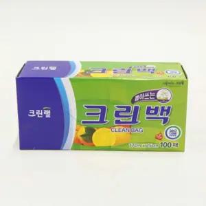 비닐 크린백 17cm X 25cm 소 100매/위생팩/지퍼백/대형/투명/봉투/비닐백/슬라이딩/크린/일회용/비닐팩