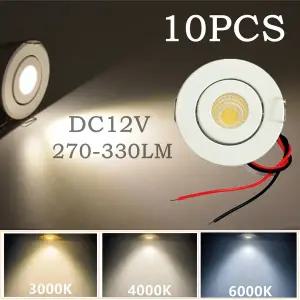 매립등 10/5PCS 12V 미니 소형 COB LED 통 천장 조명 조정 가능 드라이브 다운 쇼케이스 캐비닛 Recessed