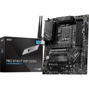 MSI PRO B760-P WiFi DDR4 Pro 시리즈 마더보드(12/13/14세대 인텔 프로세서, LGA 1700, DDR4, PCIe 4.0, M.2, 2.5Gbps LAN, USB 3.2 Gen2, HDMI/DP, Wi-Fi 6E, Bluetooth 5.3, ATX 지원)
