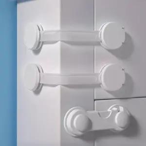 밴드형 미닫이 문잠금장치 일자형 서랍장 손끼임방지 서랍잠금장치