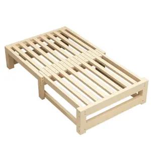 폴딩원목깔판 보조 평상 자취방 침대 프레임 받침대 폭 60 x 길이 110-200 cm