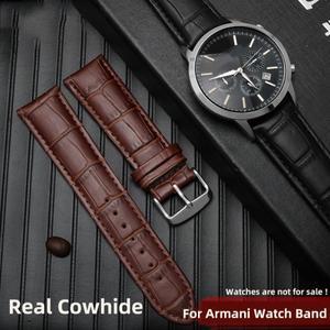 아르마니 AR1945 1946 AR2500 2502 1981 소 가죽 시계 밴드 14 18 20 22mm 팔찌 용 남성과 여성을  스트랩