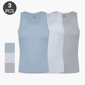 제임스딘 남성 조끼런닝 순면 컬러 민소매 베이직 40수 런닝 메리야스 3장