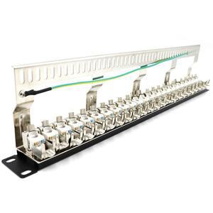 Cat7 패치 패널 24 포트 CAT7/CAT6A FTP 전체 차폐 키스톤 어댑터 1U 19