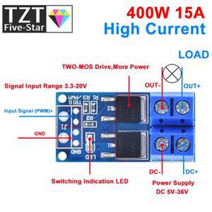 TZT 15A 400W MOSFET 트리거 스위치 드라이브 모듈 PWM 레귤레이터 제어판