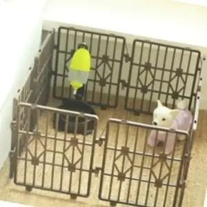고품질 소형 반려동물 안전 울타리 펜스 브라운 8p 강아지 보호 (WFK79X5)