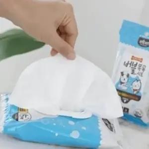 고품질 고양이 목욕 클리닝 물티슈 10매 휴대용 야외 샤워 티슈 (WFK7B43)