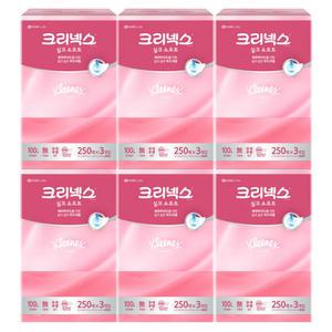 크리넥스 실크소프트 250+20매 3개x6팩 1박스 각티슈/티슈