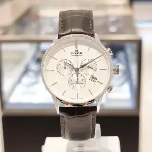[대구백화점] [에독스(EDOX)]쿼츠 크로노그래프 가죽밴드 남성시계(ED10408-3A-AIN)