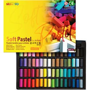 문교 일반 사각 파스텔 64색 MPS-64 선명한 색상 부드러운 사용감 스케치 크로키