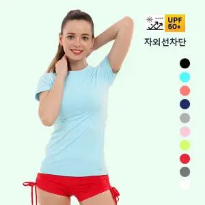 [버블라임]마린 UPF50+ 라인 숏슬리브 레쉬가드 반팔 수영복_F01 블루