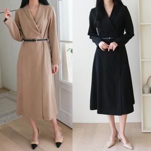 [서연]S~XXL 빅사이즈 카라 정장 원피스
