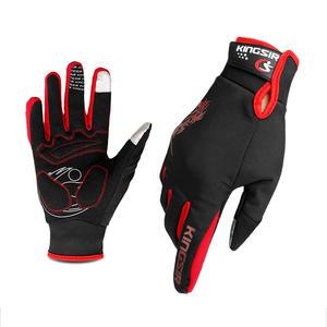 킹썰 스포츠 등산 자전거 장갑 휴대폰터치가능, 겨울, 레드, L, 1개