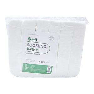 수성 절단솜 탈지면 4x4 450g 1봉 미용솜 사각솜