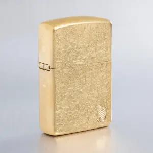 [롯데백화점]신명글로빅스 ZIPPO 라이터 46398 Armor Tumbled Brass Flame Design ZPN3MA004