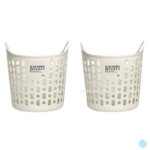 샤바스 트임 세탁 빨래 바구니 통 18L 아이보리 2개