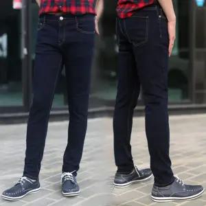 남성 빅사이즈 스판 청바지 진청 일자핏 4XL 여름 외출복 댄디룩 학생