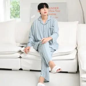 팰리스 남성 긴팔 봄가을 잠옷 홈웨어 투피스 4colors