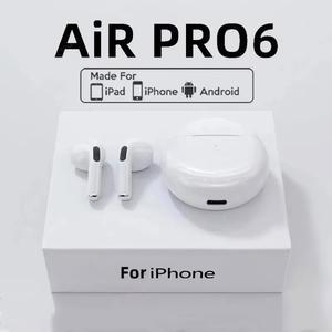 Original Air 6 무선 블루투스 셋 5 3 용 마이크 충전 박스가있는 폰 미니 이어폰