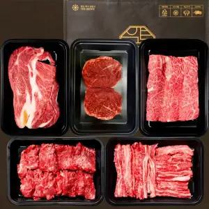 1++등급 프리미엄 SVIP 미식 S 2kg 한우선물세트 (투뿔 등심+샤토브리앙+살치살+갈비살+특수부위) 마장동 소고기 구이용 설날 추석 명절 한우세트 부모님 감사 선물용 기념일