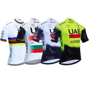 새로운 화이트 사이클링 저지 팀 UAE 자전거 조끼 Maillot 남성 빠른 Ropa Ciclismo 티셔츠