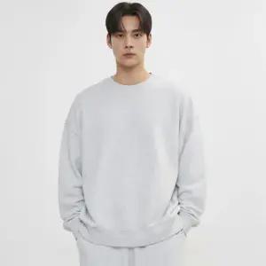 리퀄 남녀공용 오버핏 데일리 무지 맨투맨 RRPTMTE38003 멜란지화이트