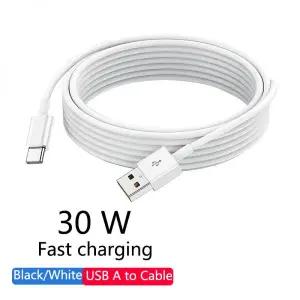 USB연결선 연장선 케이블 30W USB A C Syuc 삼성 화웨이 Xiaomi 전화 고속 충전 1M 2M 3M