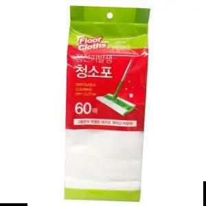 정전기발생 청소포 60매 1회용걸레 부직포 먼지 청소