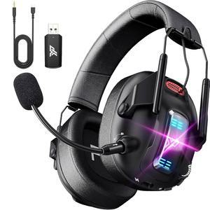 노이즈 캔슬링 마이크, 블루투스 5 3, 100H 배터리, 저지연, 전용 유선 모드가 있는 , PC, USB 오버 이어 게이밍 헤드폰용 YPBDAN 무선 헤드셋