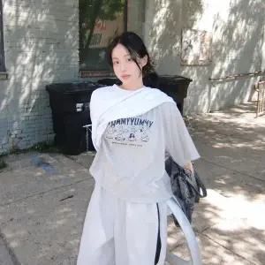 [모코블링]박시 야미 티셔츠 반팔티셔츠 이너티 박스티 나염티 영문나염 프린팅티셔츠 사계절티