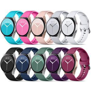 삼성 갤럭시 워치 7/6/5/4 40mm 44mm/Watch 6 클래식 43mm 47mm/Watch 5 프로 45mm/Watch 4 클래식/액티브 2 밴드, 20mm 소프트 실리콘 스포츠 스트랩 손목밴드 여성 남성