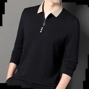 V넥긴팔티 V넥 투톤베이직 데일리 카라 골프 티셔츠