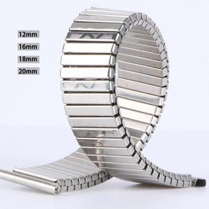 금속 탄성 시계 밴드, 범용 교체 스트랩, 실버 골드 확장 팔찌 12mm, 20mm