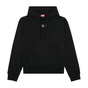 25FW 디젤 남성 S-맥스-후드-Od 메탈릭 로고 후드티 블랙 A09856 0BMBJ 9XX