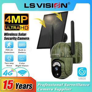 Ls Vision 4MP 위장 태양열 카메라 2K 야외 사냥 모니터 적외선  컬러 야간 카메라 야생 동물  인간 감지