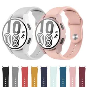 케이스  밴드 삼성 갤럭시 시계 4 44mm 40mm smartwatch 간격 없음 실리콘 시계 밴드 20mm 팔찌 Correa Wat