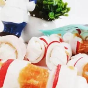 고품질 개껌 훈련용 강아지 치킨 고기 우유맛 6p 간식 관계형성 용품 (WFK7BIM)